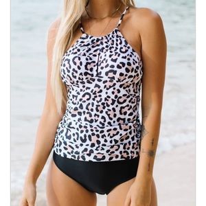 NWT Beachsissi Leopard Print tankini